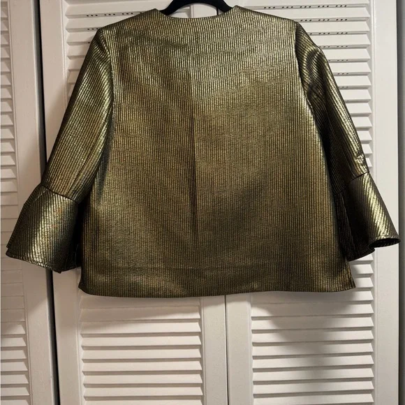 BCBGMaxAzria Gold Metallic Blouse - Picture 2 of 2